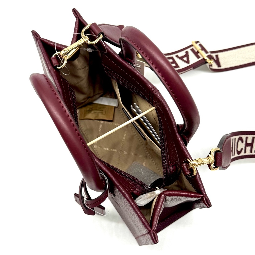 Michael Kors Mirella Small Signature Logo Crossbody Bag Ox Blood - Picture 7 of 8